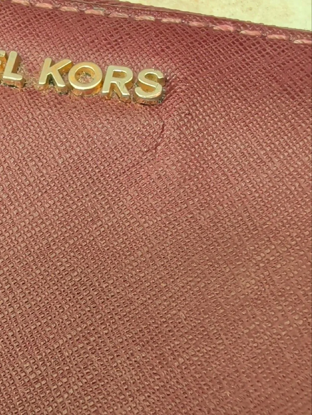 Michael Kors Burgundy Zip Around Wallet GUC